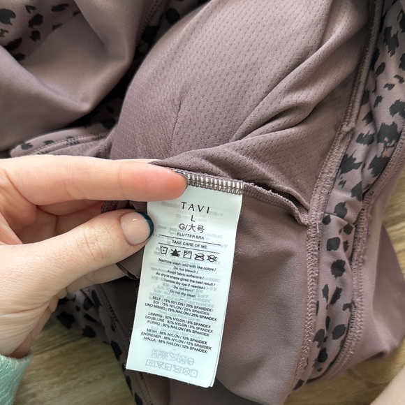 Tavi Brown Leopard Print Sports Bra Top - Picture 5 of 5